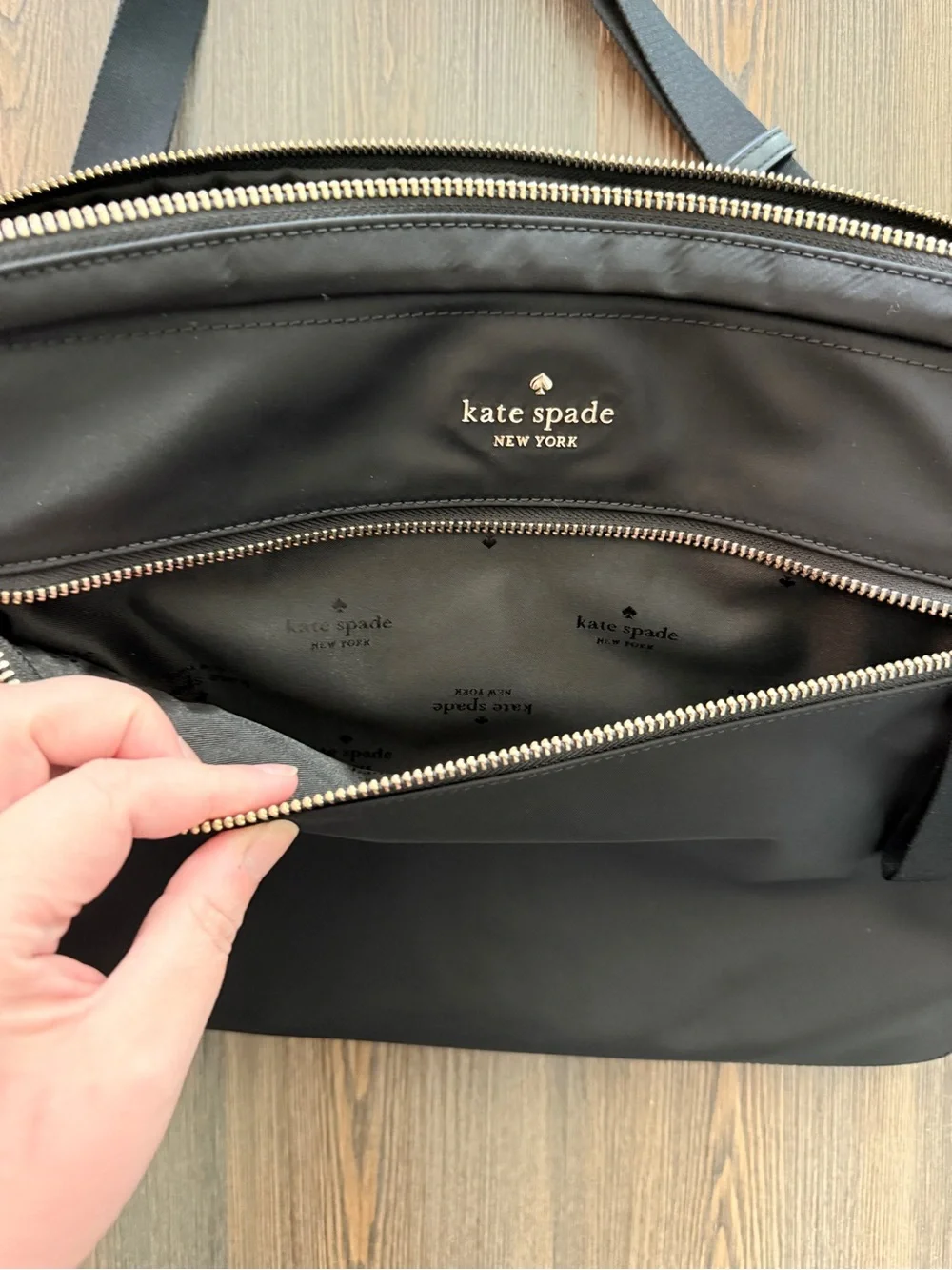 Kate Spade Black Nylon Messenger Laptop Bag